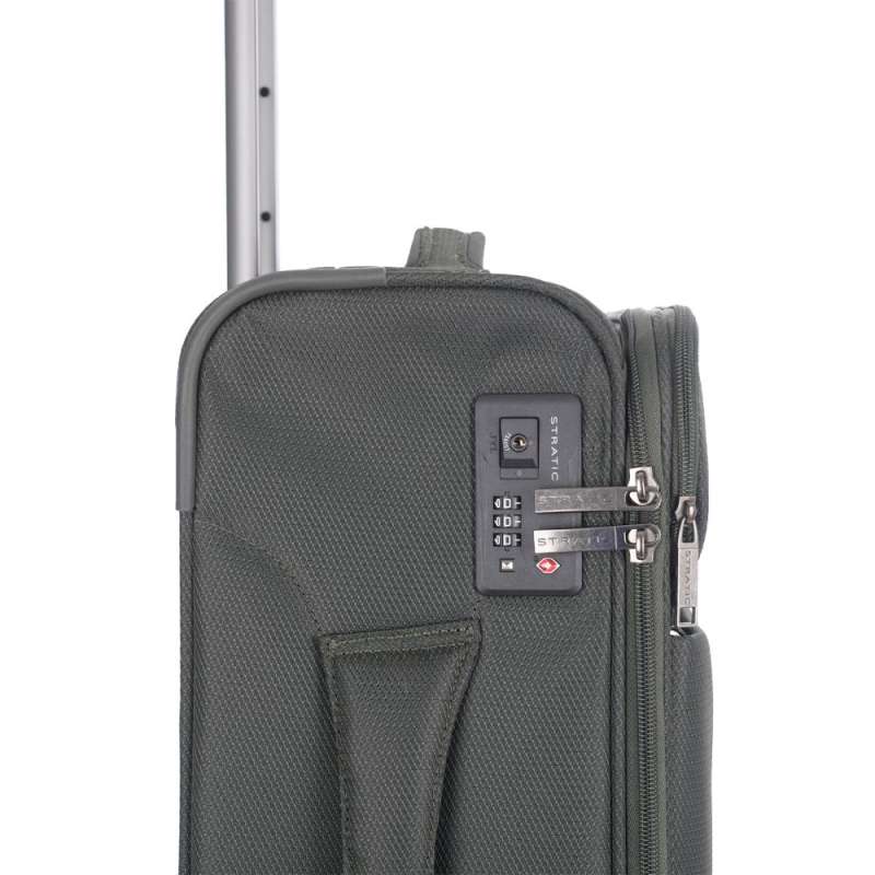 STRATIC Koffer Light+ Handgepäck Weichschalenkoffer, Höhe 55 cm, Größe S dark green TSA Schloss
