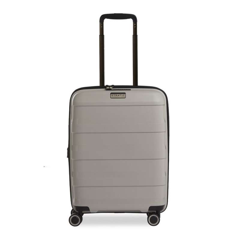 STRATIC Koffer Straw+ Handgepäck Hartschalenkoffer, Höhe 55 cm, Größe S Beige Vorderseite