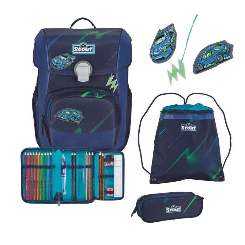 SCOUT Schulranzen Set Neo Exklusiv Superflash City Lights im Set