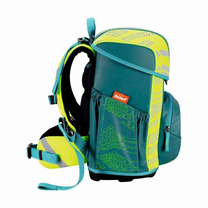 SCOUT Schulranzen Set Neo Exklusiv Superflash Lizard seitlich links