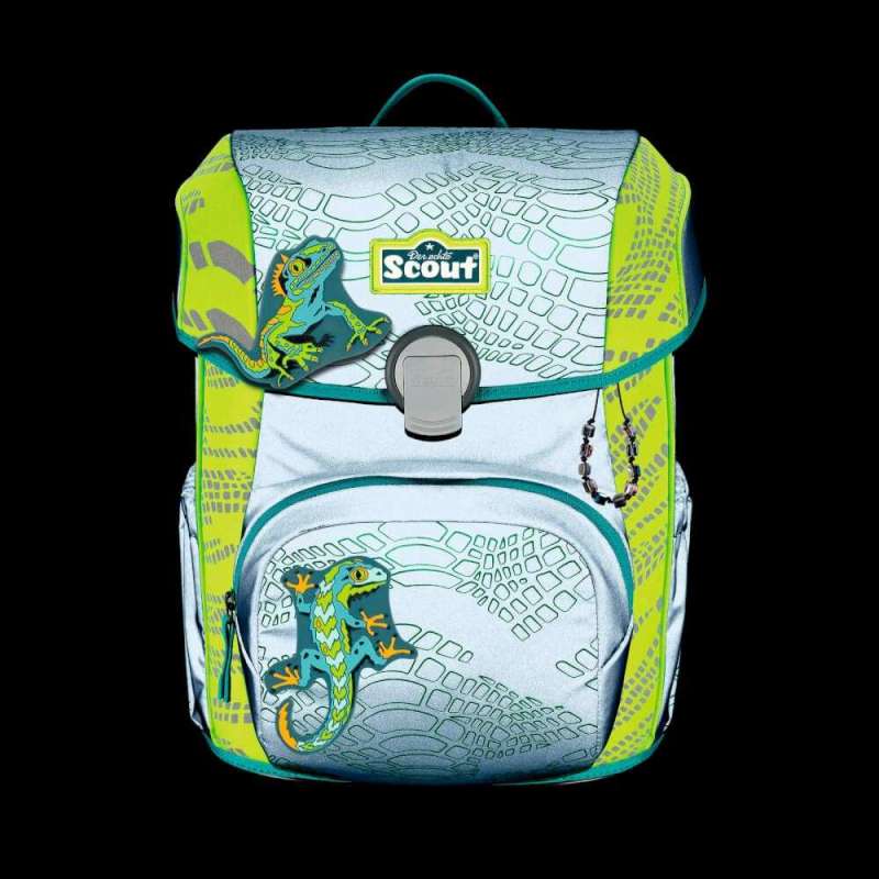 SCOUT Schulranzen Set Neo Exklusiv Superflash Lizard reflektierend
