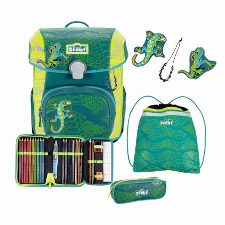 SCOUT Schulranzen Set Neo Exklusiv Superflash Lizard im Set