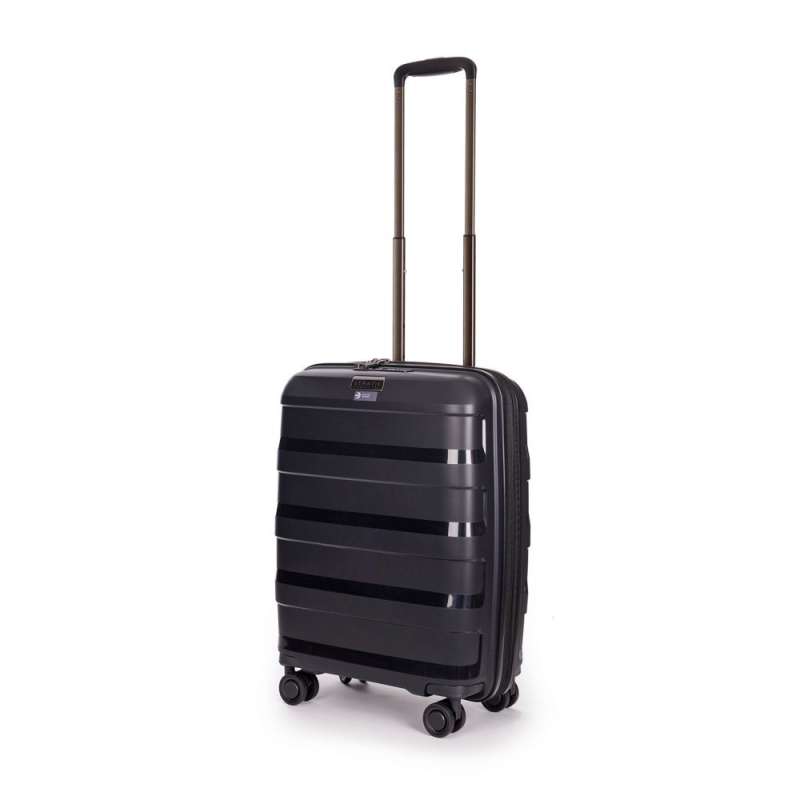 STRATIC Koffer Straw+ Handgepäck Hartschalenkoffer, Höhe 55 cm, Größe S black seitlich 45 Grad