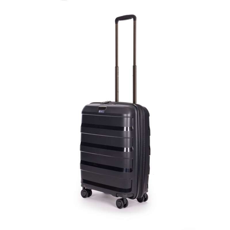 STRATIC Koffer Straw+ Handgepäck Hartschalenkoffer, Höhe 55 cm, Größe S black seitlich expanded