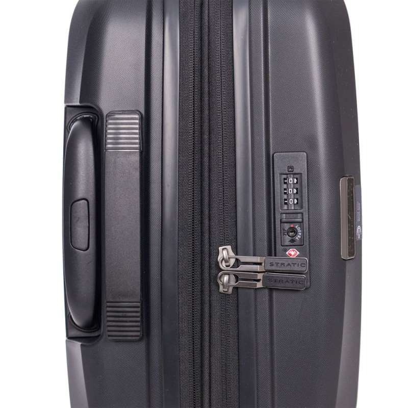 STRATIC Koffer Straw+ Handgepäck Hartschalenkoffer, Höhe 55 cm, Größe S black TSA Schloss