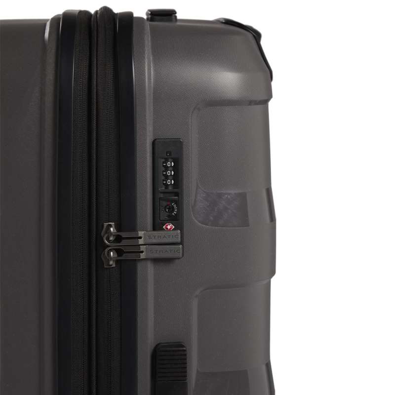 STRATIC Koffer Straw+ Hartschalenkoffer, Höhe 76 cm, Größe L dark grey TSA Schloss