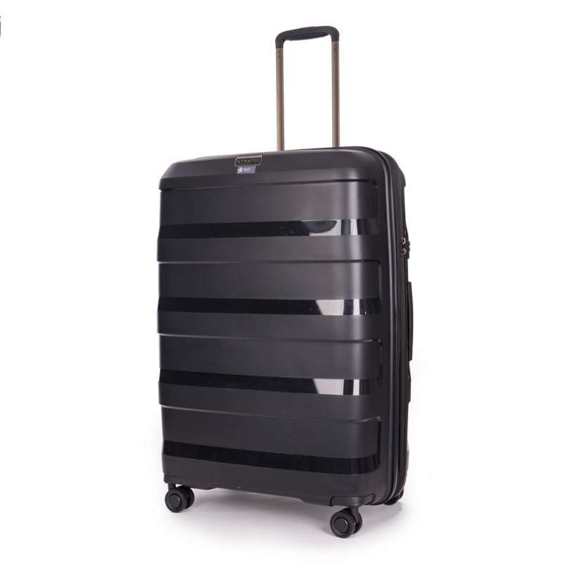 STRATIC Koffer Straw+ Hartschalenkoffer, Höhe 76 cm, Größe L black seitlich 45 Grad