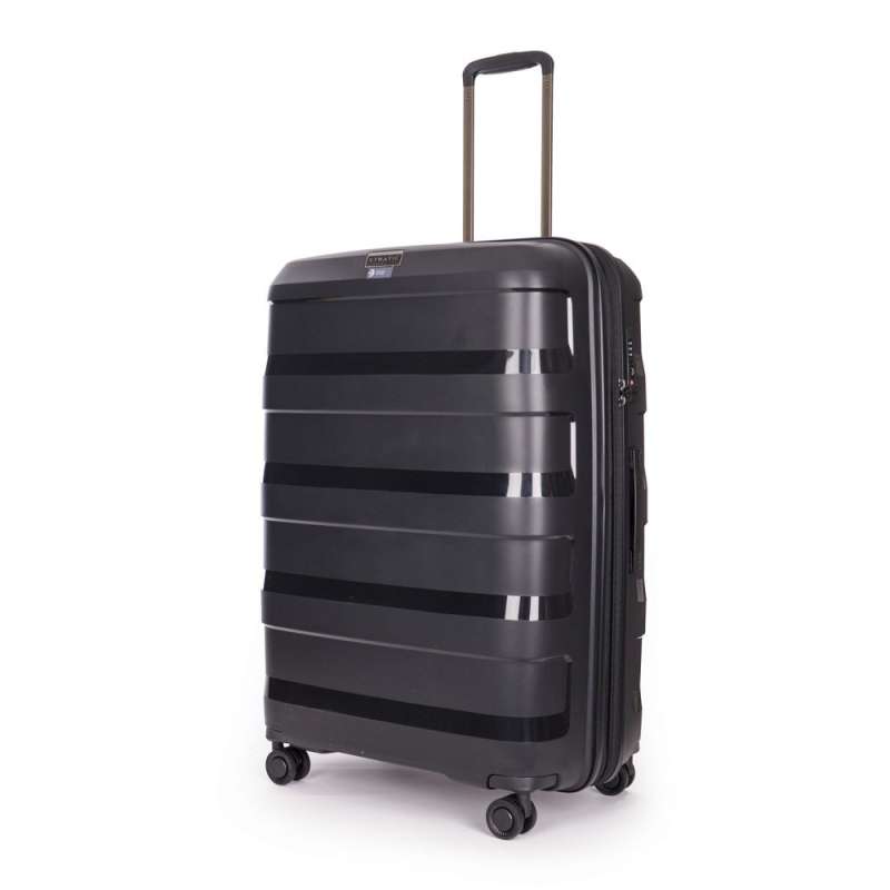 STRATIC Koffer Straw+ Hartschalenkoffer, Höhe 76 cm, Größe L black seitlich expanded