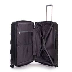 STRATIC Koffer Straw+ Hartschalenkoffer, Höhe 76 cm, Größe L black offen