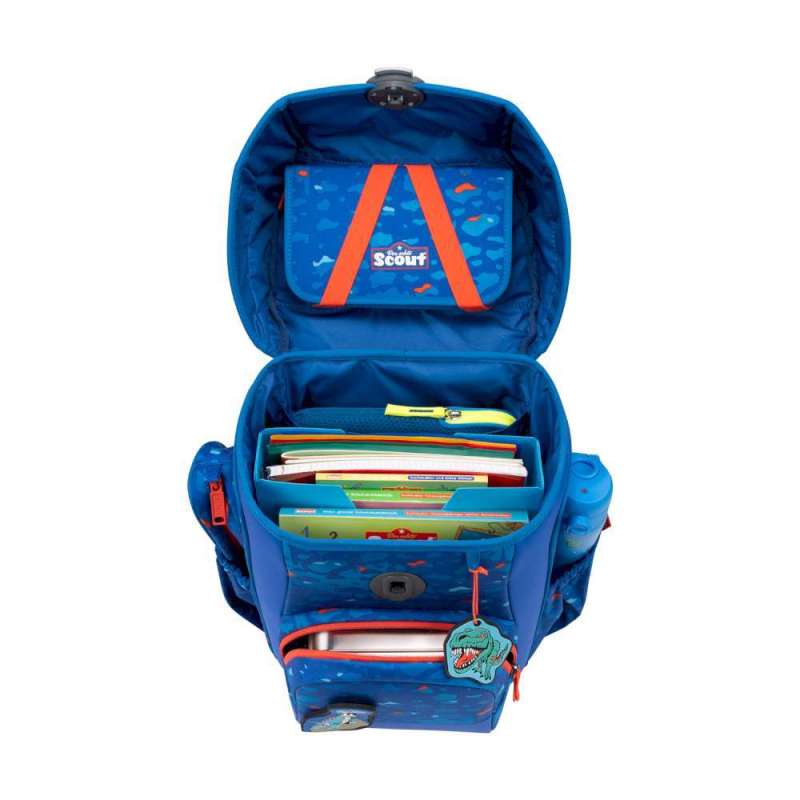 SCOUT Schulranzen Set Neo für Jungen Exklusiv Superflash Blue Dino von oben