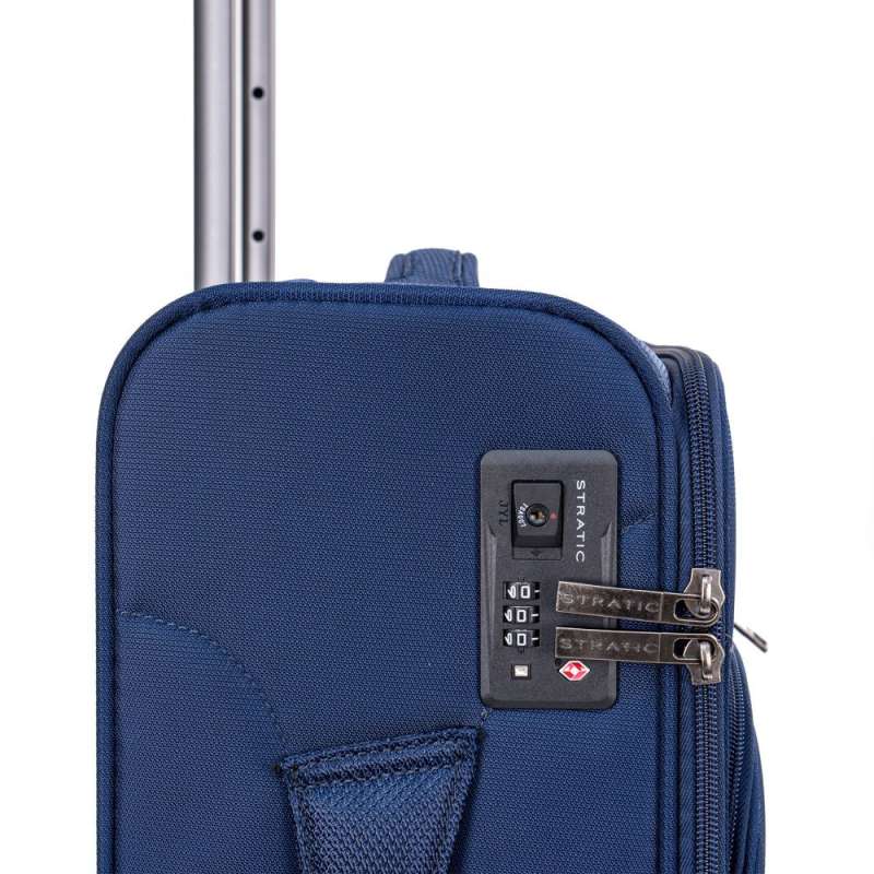 STRATIC Koffer Mix Handgepäck Weichschalenkoffer, Höhe 55 cm, Größe S blue TSA Schloss