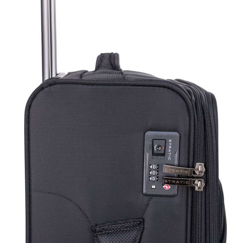 STRATIC Koffer Mix Weichschalenkoffer, Höhe 68 cm, Größe M black TSA Schloss