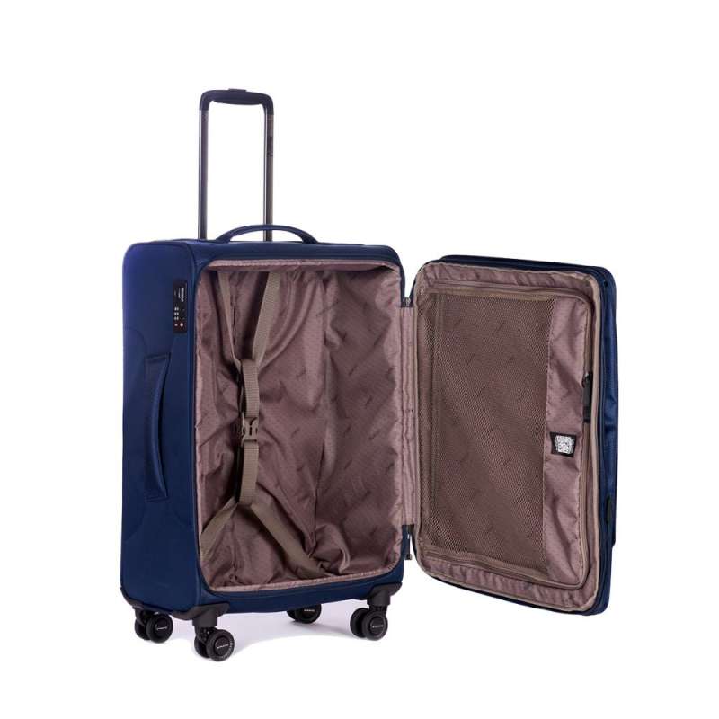 STRATIC Koffer Mix Weichschalenkoffer, Höhe 68 cm, Größe M blue offen