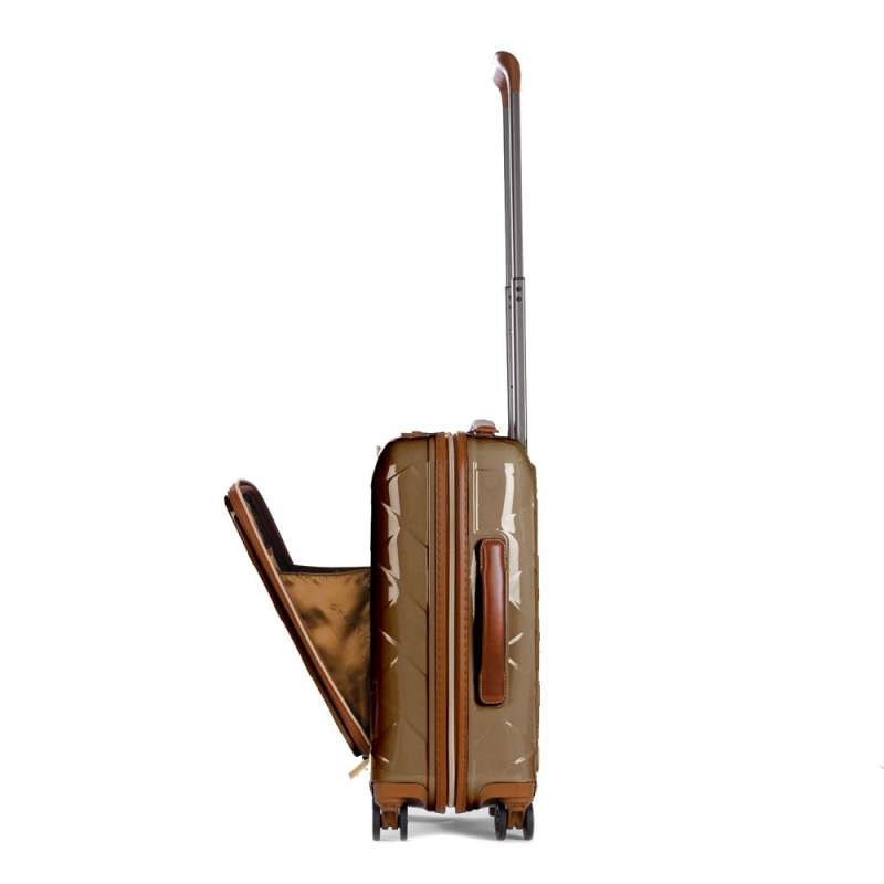 STRATIC Koffer Leather&More Handgepäck Hartschalenkoffer, Höhe 55 cm, Größe S champagne Vordertasche seitlich