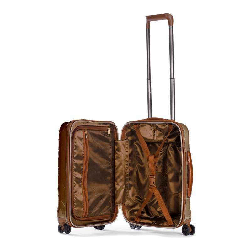 STRATIC Koffer Leather&More Handgepäck Hartschalenkoffer, Höhe 55 cm, Größe S champagne offen