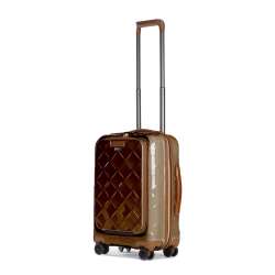 STRATIC Koffer Leather&More Handgepäck Hartschalenkoffer, Höhe 55 cm, Größe S champagne seitlich 45 Grad