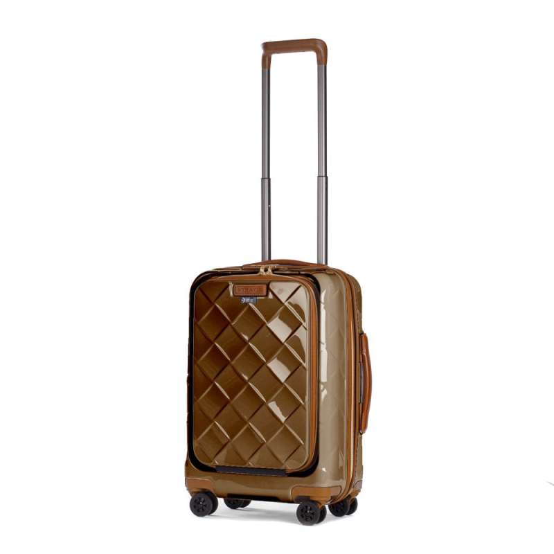 STRATIC Koffer Leather&More Handgepäck Hartschalenkoffer, Höhe 55 cm, Größe S champagne seitlich