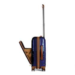 STRATIC Koffer Leather&More Handgepäck Hartschalenkoffer, Höhe 55 cm, Größe S blue Vordertasche seitlich