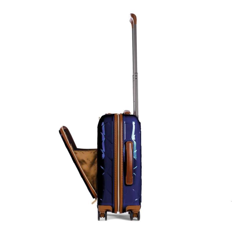 STRATIC Koffer Leather&More Handgepäck Hartschalenkoffer, Höhe 55 cm, Größe S blue Vordertasche seitlich