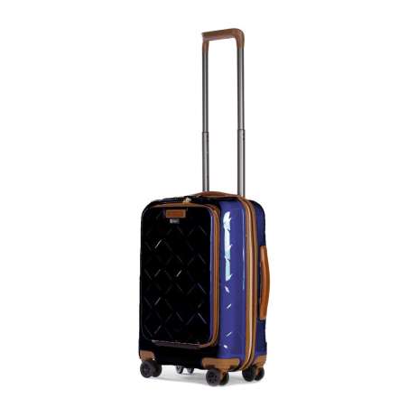 STRATIC Koffer Leather&More Handgepäck Hartschalenkoffer, Höhe 55 cm, Größe S blue seitlich 45 Grad