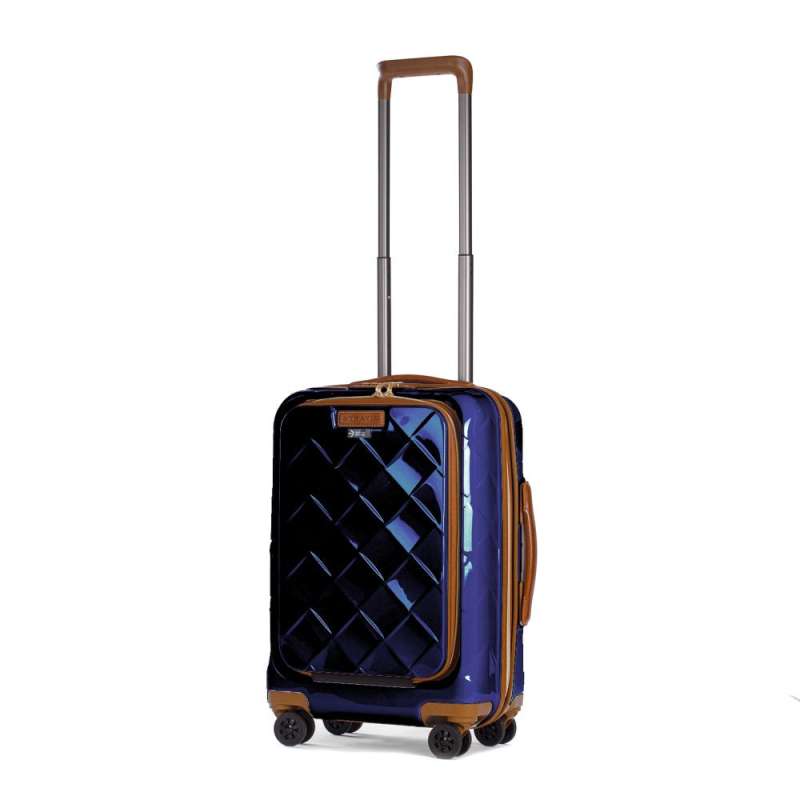 STRATIC Koffer Leather&More Handgepäck Hartschalenkoffer, Höhe 55 cm, Größe S blue seitlich