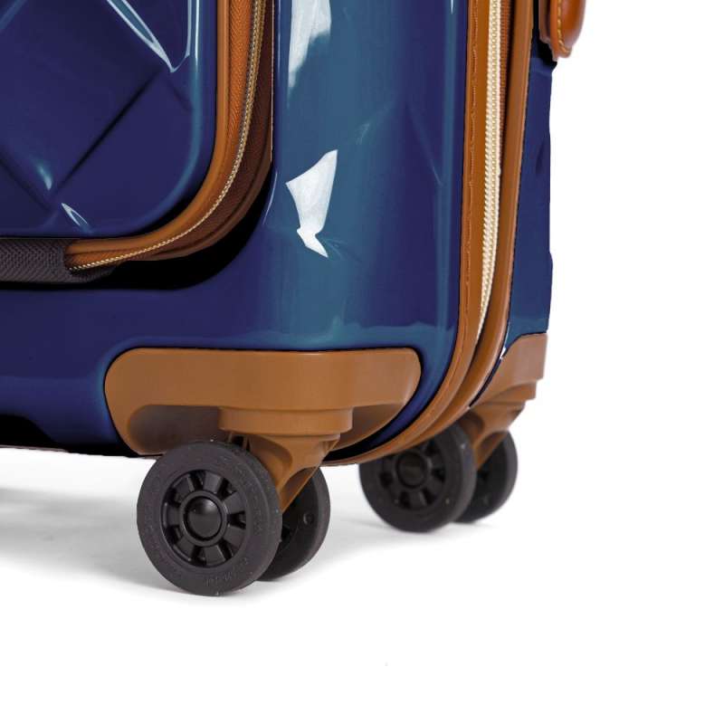 STRATIC Koffer Leather&More Handgepäck Hartschalenkoffer, Höhe 55 cm, Größe S blue Rollen