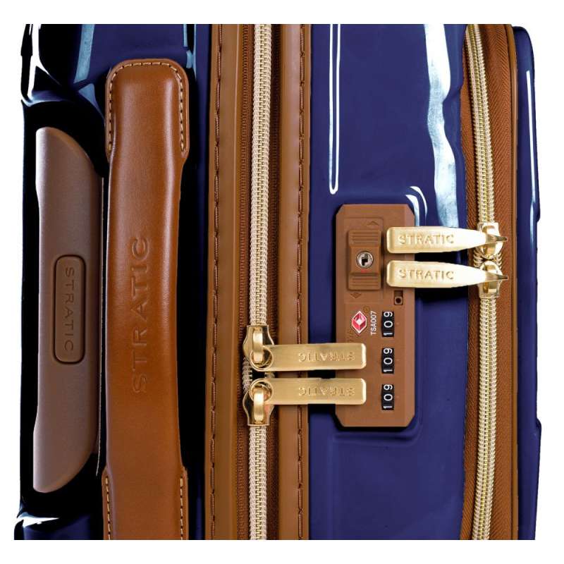 STRATIC Koffer Leather&More Handgepäck Hartschalenkoffer, Höhe 55 cm, Größe S blue TSA Schloss nah