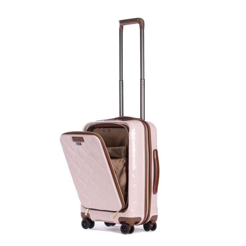 STRATIC Koffer Leather&More Handgepäck Hartschalenkoffer, Höhe 55 cm, Größe S rose seitlich 45 Grad