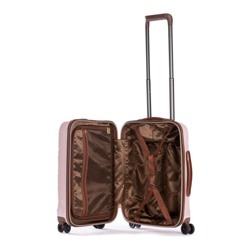 STRATIC Koffer Leather&More Handgepäck Hartschalenkoffer, Höhe 55 cm, Größe S rose offen