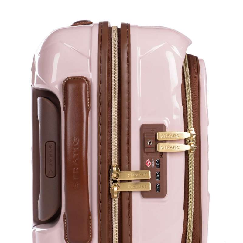STRATIC Koffer Leather&More Handgepäck Hartschalenkoffer, Höhe 55 cm, Größe S rose TSA Schloss