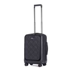 STRATIC Koffer Leather&More Handgepäck Hartschalenkoffer, Höhe 55 cm, Größe S matt black seitlich 45 Grad