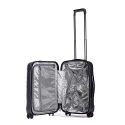 STRATIC Koffer Leather&More Handgepäck Hartschalenkoffer, Höhe 55 cm, Größe S matt black offen