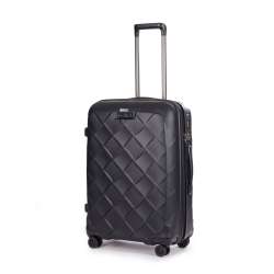 STRATIC Koffer Leather&More Hartschalenkoffer, Höhe 66 cm, Größe M matt black seitlich 45 Grad