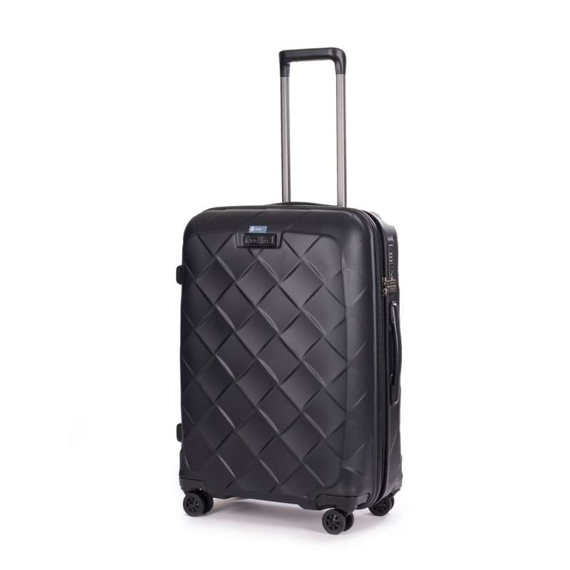 STRATIC Koffer Leather&More Hartschalenkoffer, Höhe 66 cm, Größe M matt black seitlich 45 Grad
