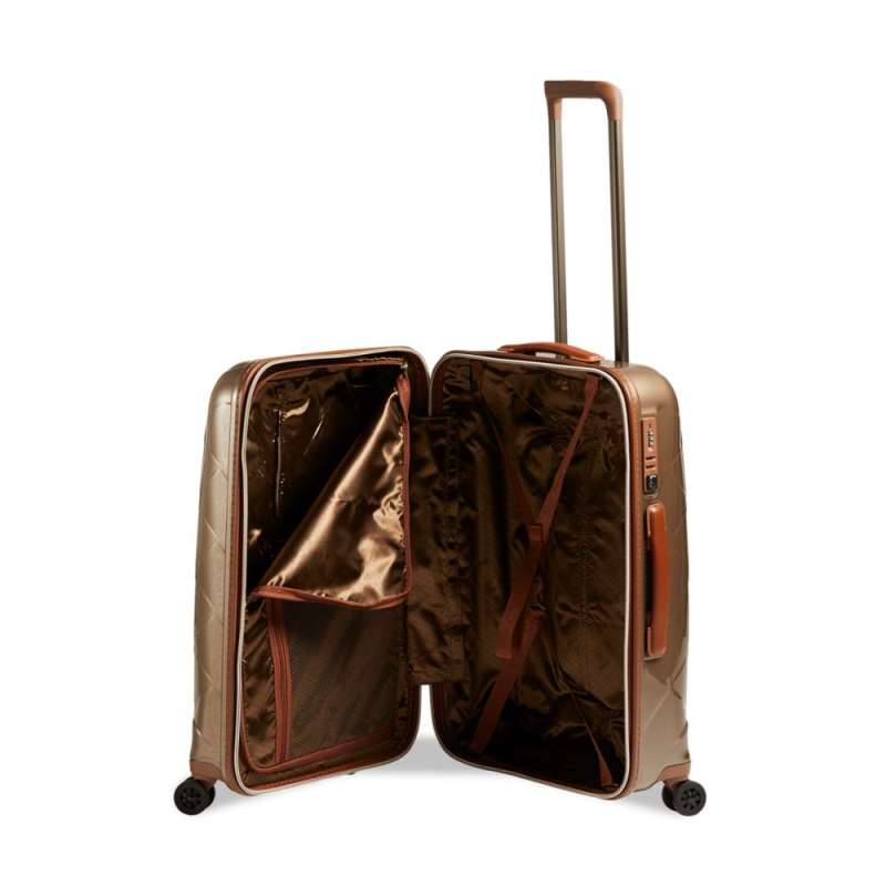 STRATIC Koffer Leather&More Hartschalenkoffer, Höhe 76 cm, Größe L champagne offen