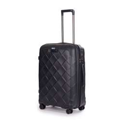 STRATIC Koffer Leather&More Hartschalenkoffer, Höhe 76 cm, Größe L matt black seitlich 45 Grad