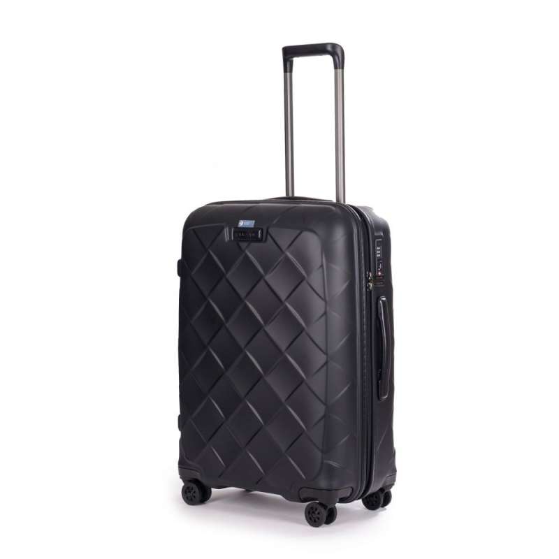 STRATIC Koffer Leather&More Hartschalenkoffer, Höhe 76 cm, Größe L matt black seitlich 45 Grad