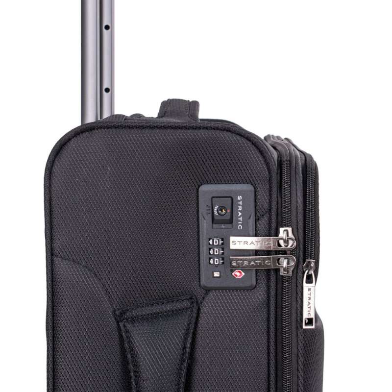 STRATIC Koffer Light+ Handgepäck Weichschalenkoffer, Höhe 55 cm, Größe S black TSA Schloss