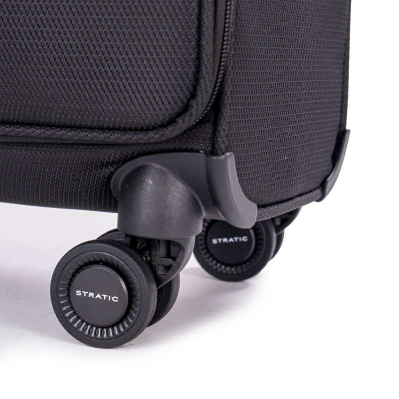 STRATIC Koffer Light+ Handgepäck Weichschalenkoffer, Höhe 55 cm, Größe S black Rollen