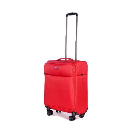 STRATIC Koffer Light+ Handgepäck Weichschalenkoffer, Höhe 55 cm, Größe S red seitlich 45 Grad