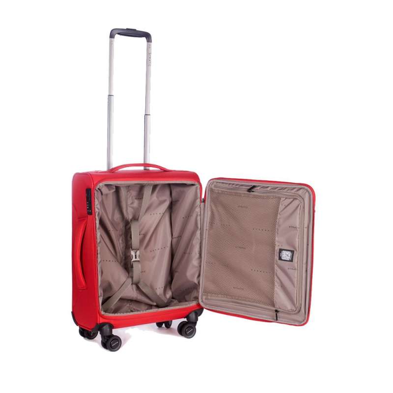 STRATIC Koffer Light+ Handgepäck Weichschalenkoffer, Höhe 55 cm, Größe S red offen