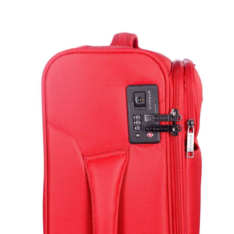 STRATIC Koffer Light+ Handgepäck Weichschalenkoffer, Höhe 55 cm, Größe S red TSA Schloss