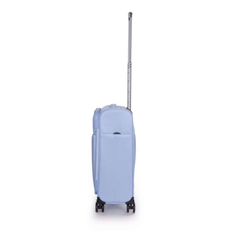 STRATIC Koffer Light+ Handgepäck Weichschalenkoffer, Höhe 55 cm, Größe S pastel blue links