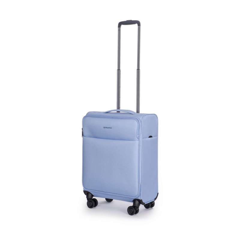 STRATIC Koffer Light+ Handgepäck Weichschalenkoffer, Höhe 55 cm, Größe S pastel blue seitlich
