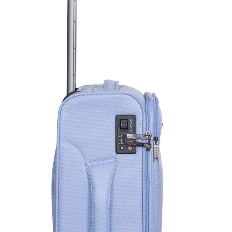 STRATIC Koffer Light+ Handgepäck Weichschalenkoffer, Höhe 55 cm, Größe S pastel blue TSA Schloss