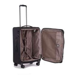 STRATIC Koffer Light+ Weichschalenkoffer, Höhe 68 cm, Größe M black offen