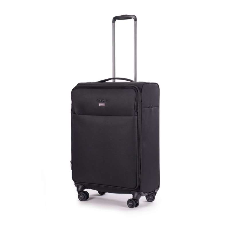 STRATIC Koffer Light+ Weichschalenkoffer, Höhe 68 cm, Größe M black seitlich 45 Grad STRATIC Koffer Light+ Weichschalenkoffer, Höhe 68 cm, Größe M black seitlich 45 Grad