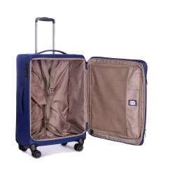 STRATIC Koffer Light+ Weichschalenkoffer, Höhe 68 cm, Größe M dark blue offen
