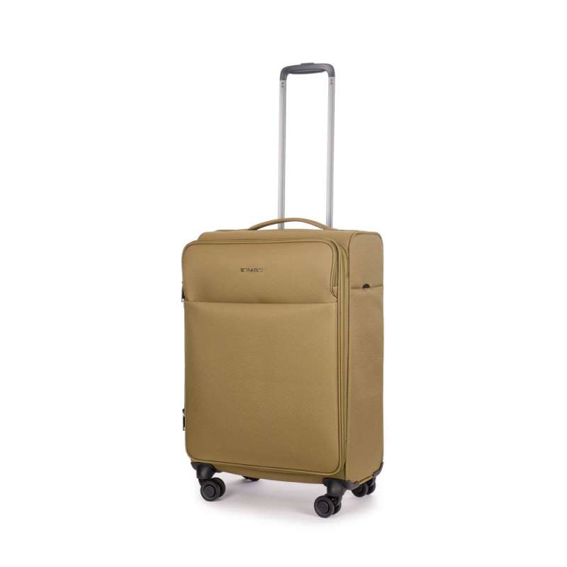 STRATIC Koffer Light+ Weichschalenkoffer, Höhe 68 cm, Größe M khaki seitlich 45 Grad STRATIC Koffer Light+ Weichschalenkoffer, Höhe 68 cm, Größe M khaki seitlich 45 Grad