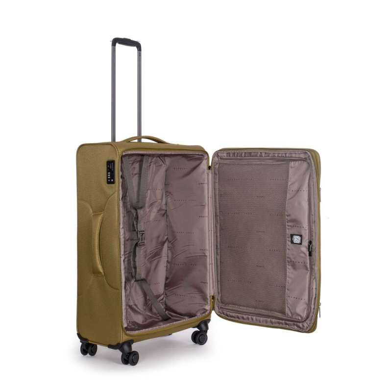 STRATIC Koffer Light+ Weichschalenkoffer, Höhe 76 cm, Größe L khaki offen